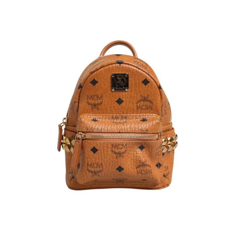 MCM Stark Mini Backpack in Visetos Women's Cognac
